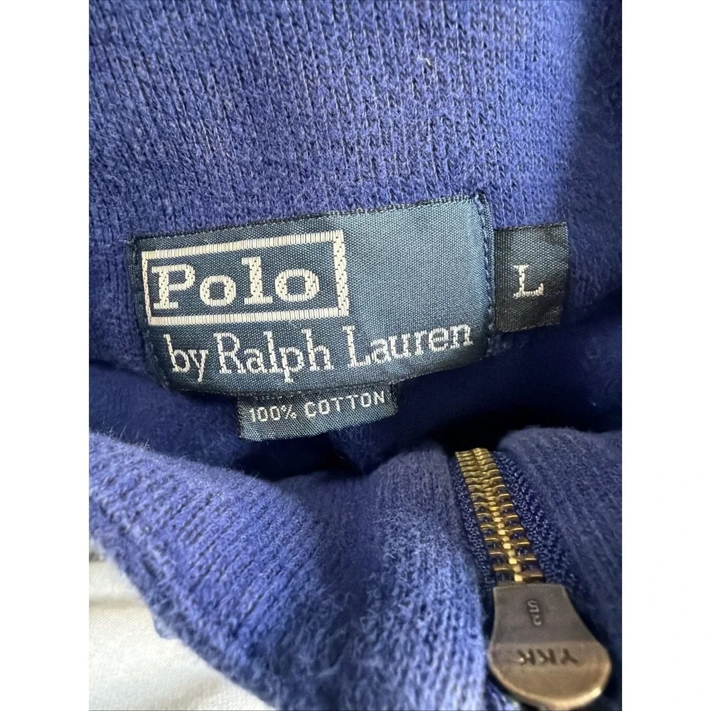 Ralph Lauren Polo Men's‎ Quarter Zip 100% Cotton Pullover Sweater Purple Large